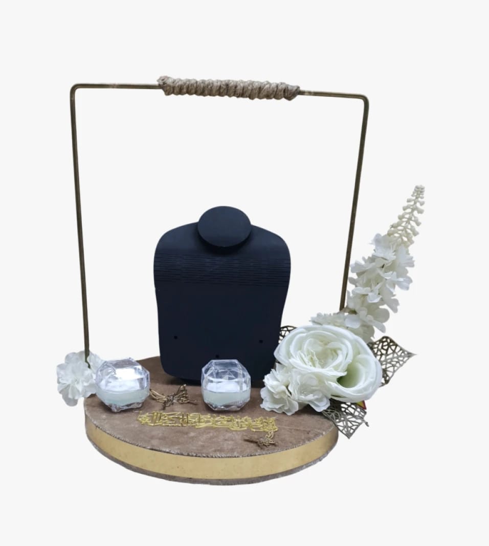 Luxury Jewelry Holder with Floral Design for Home Decor and Special Occasions by Decora Black