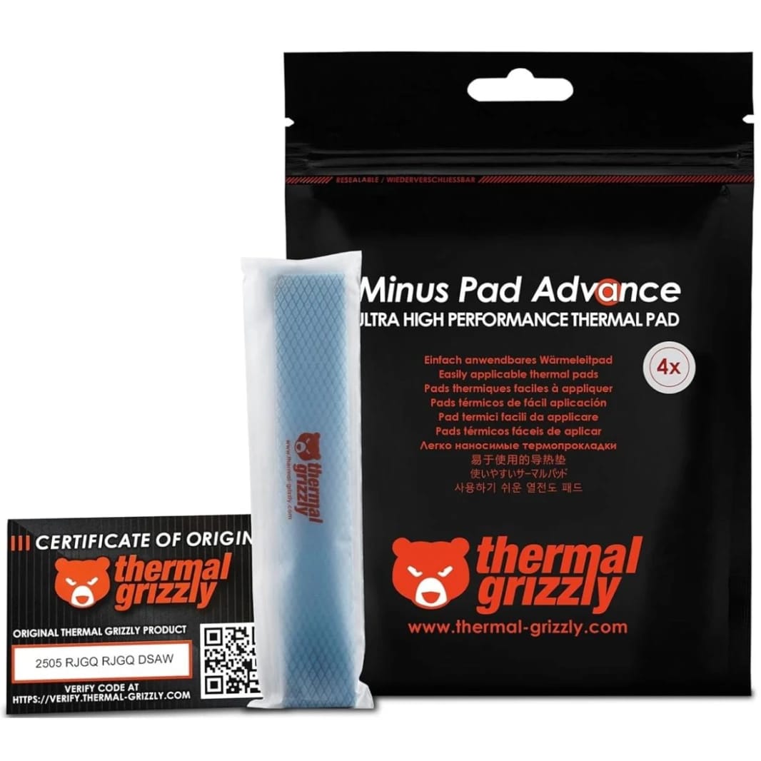 Thermal Grizzly MINUS PAD ADVANCE (120 x 20 mm - 0.5 mm - 4 pcs) Highly conductive Thermal Pad