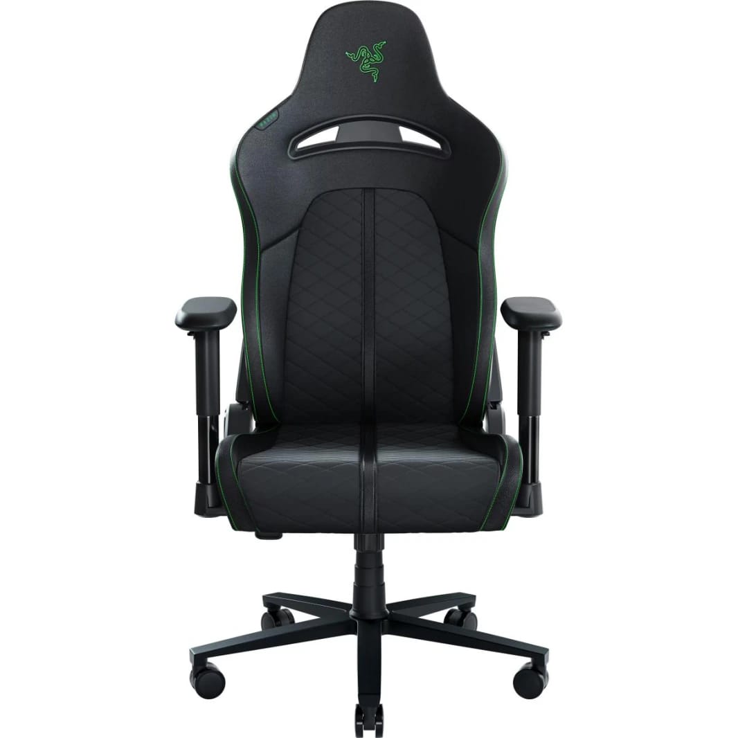 Razer Enki X (Black) Essential Dual Leather & Texture Ergonomic Gaming Chair w/ High Density Foam, Optimized Cushion Density, 4D Armrests, Built-In Lumbar Arch, Up To 136kg Max Weight & Up to 152° Recline