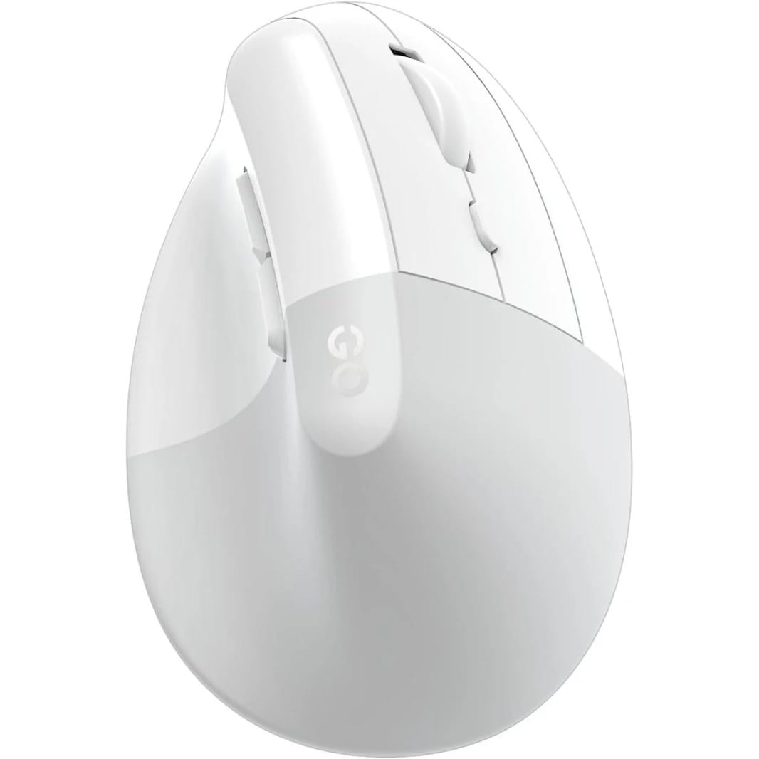 Fantech Comfy W195R Vertical Ergonomic Wireless Mouse – Silent Clicks, 2.4GHz & Bluetooth, Office & Home Use (White)