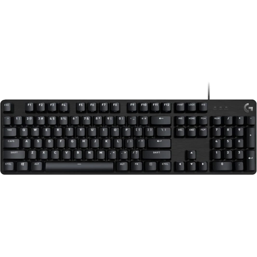 لوحة مفاتيح الألعاب الميكانيكية Logitech G413 SE بالحجم الكامل - إضاءة خلفية، مفاتيح ميكانيكية لمسية، خاصية منع الظلال، متوافقة مع أنظمة ويندوز وماك - ألومنيوم أسود