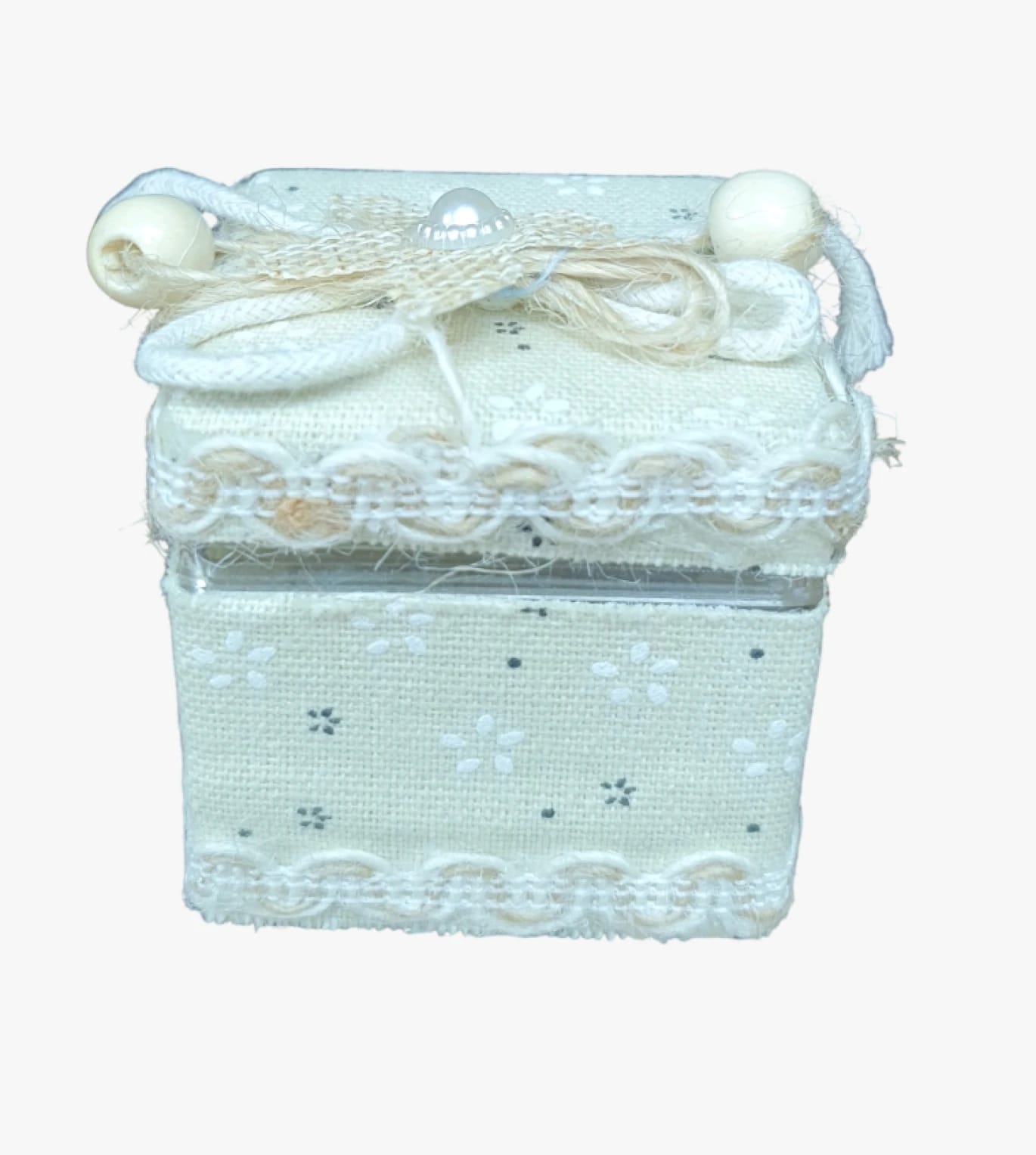 Luxury Fabric Box with Printed Design and Elegant Ribbon for Petite Home Gift Storage - Ideal Choice for Keepsakes