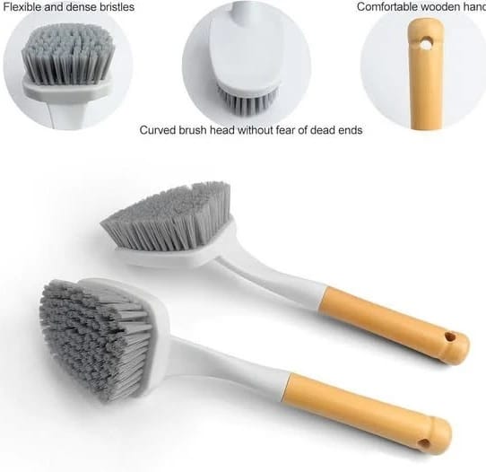 BrushPro Premium Surface Cleaning Brush for Various Spaces with Ergonomic Wooden Handle Smart Design
