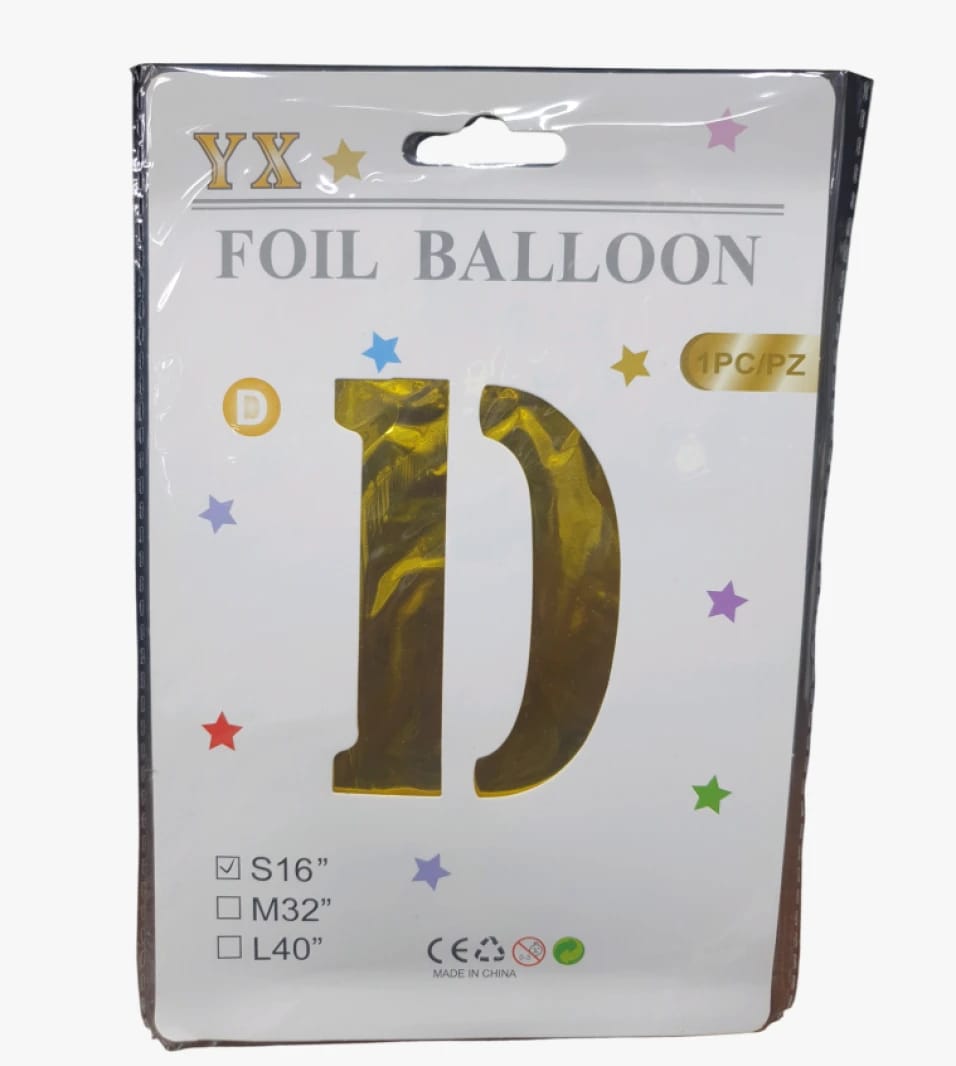 Elegant Y.X Gold Foil Balloon, Premium Design for Celebrations, Large Size for All Occasions