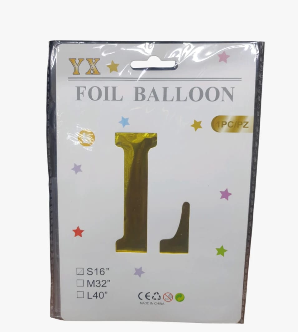 YX Large Foil Balloon with Golden Letters Design for Party Celebrations, Suitable for Kids and Adults