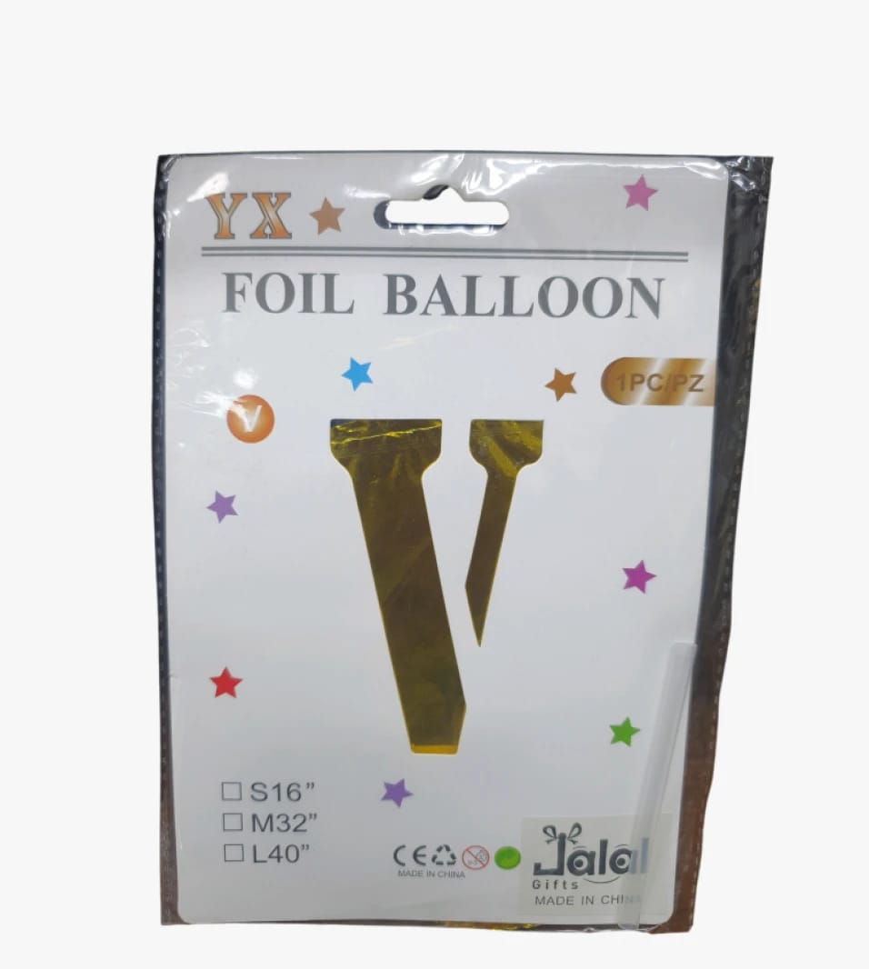 YX Gold Foil Balloon Premium V Shape for Parties, Birthdays, and All Occasions