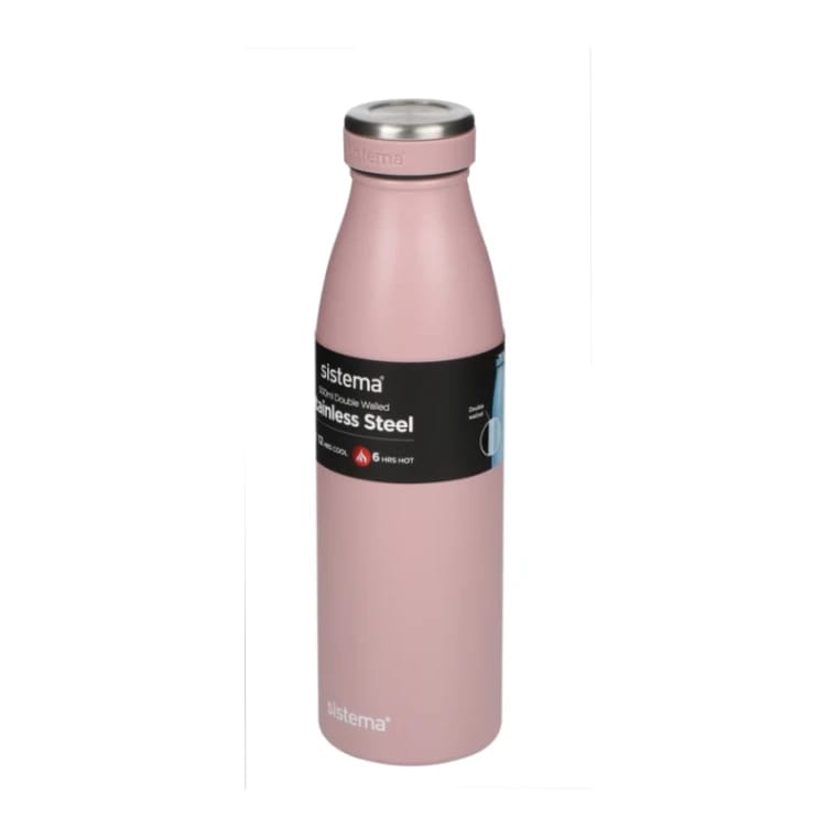 Sistema Stainless Steel Water Bottle, 500ml, Nude