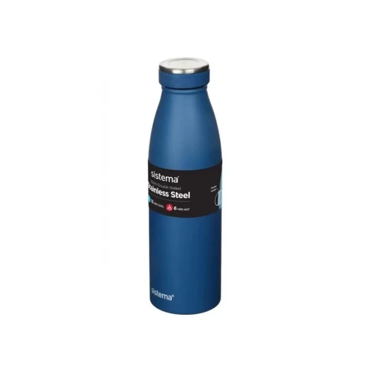 Sistema Stainless Steel Bottle, 500ml, Dark Blue