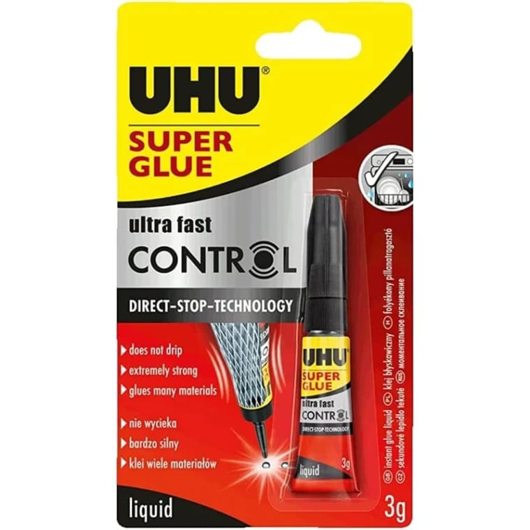 UHU Super Glue Control Extremely fast and strong liquid 3ML