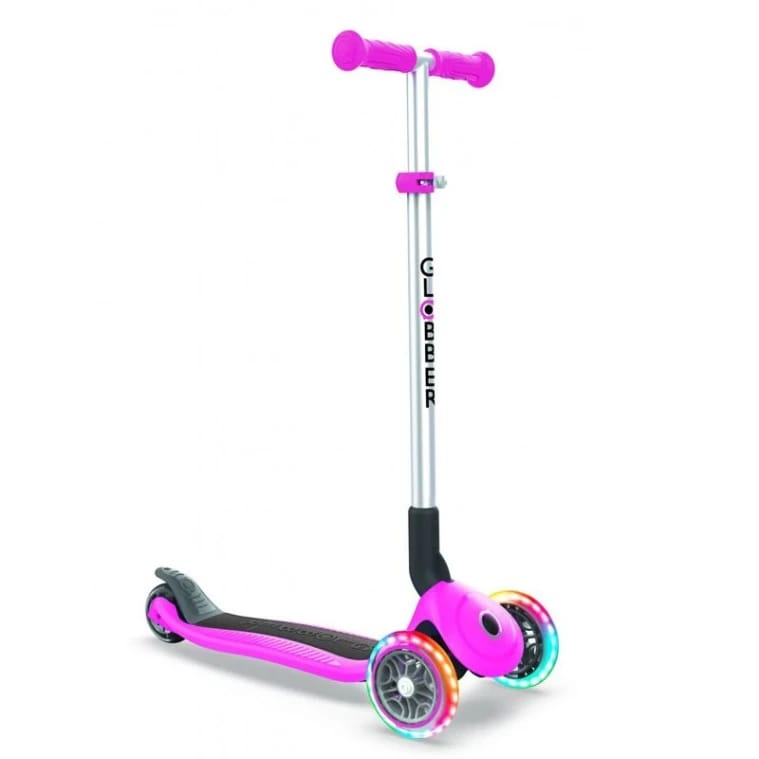 Globber Primo Foldable Light-Up Scooter, Pink