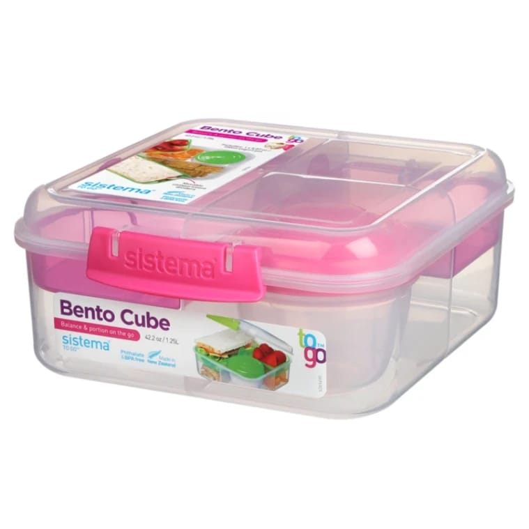 Sistema Bento Lunch Box 1.25L, Clear Pink