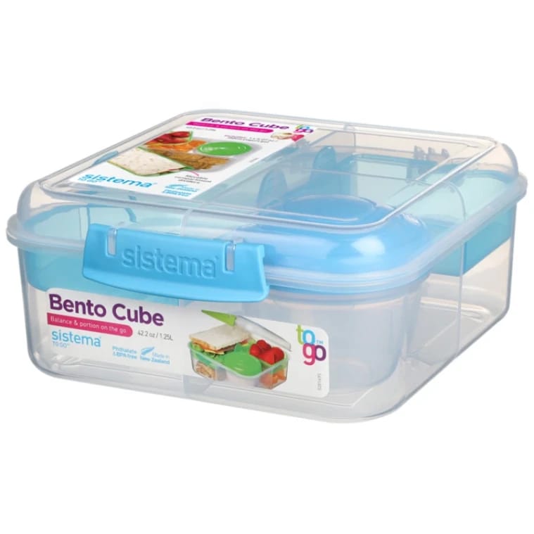 Sistema Bento Lunch Box 1.25L, Clear Blue