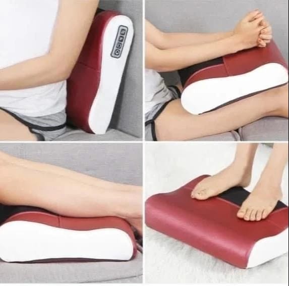 Electric Multi-Purpose Massage Pillow for Back, Legs, and Feet, Ergonomic Design by Luxury Brand for Families