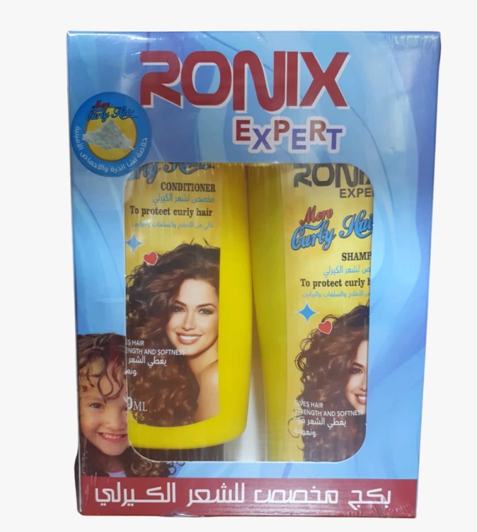 مجموعة العناية بالشعر الكيرلي رونكس إكسبيرت شامبو وبلسم للأطفال والبالغين للعناية بالشعر المجعد والتعزيز.