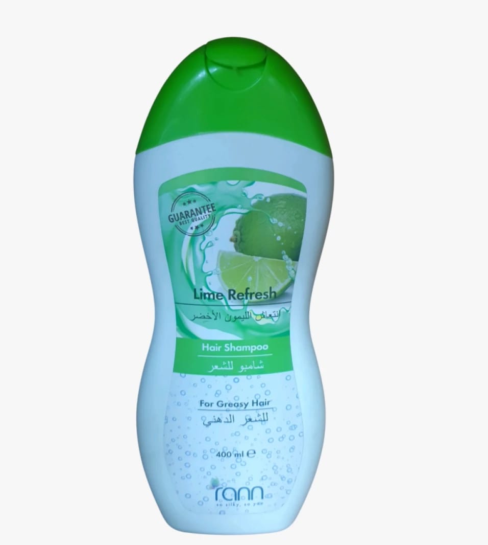 Rann Lime Refresh Shampoo for Oily Hair with Special Formula for Deep Cleansing and Nourishment, Reducing Oil and Unwanted Odors