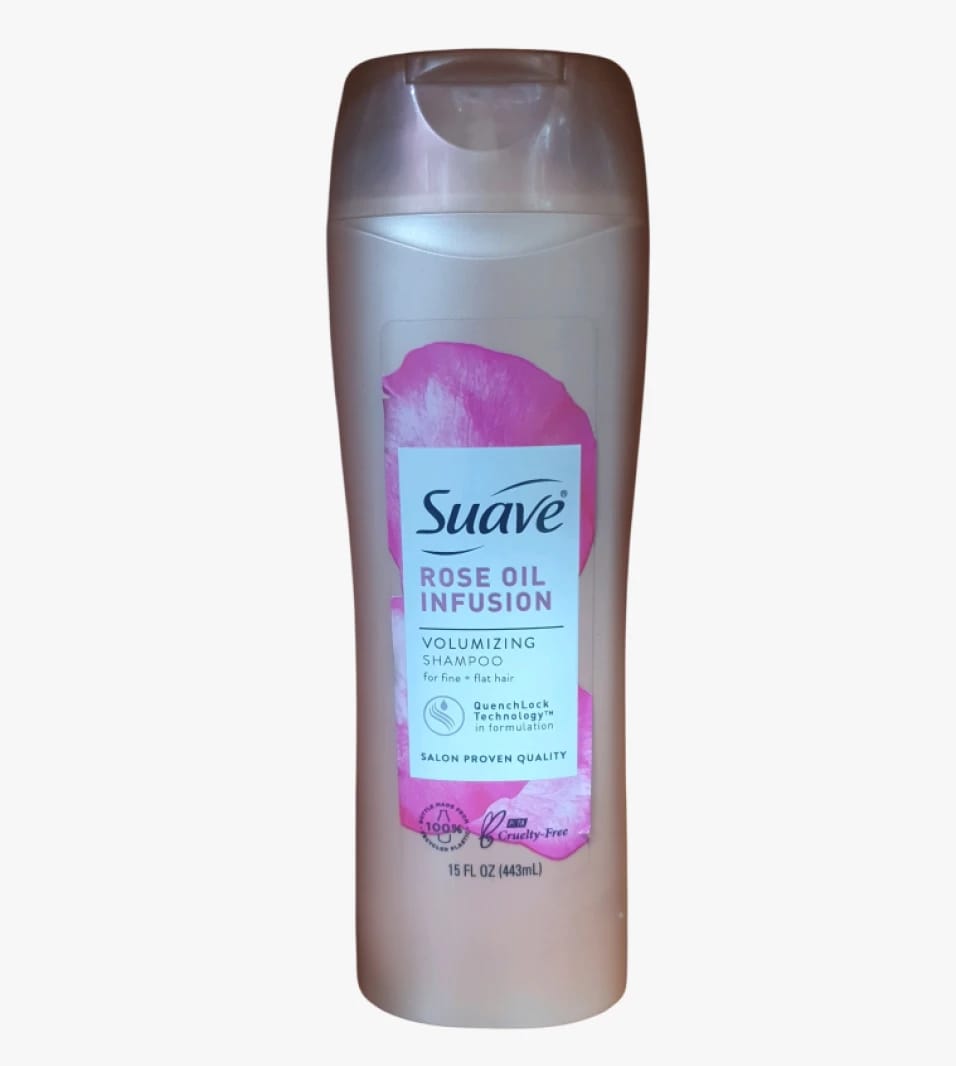Suave Rose Oil Infusion Volumizing Shampoo for Fine and Flat Hair with Smooth Design and Rose Aroma