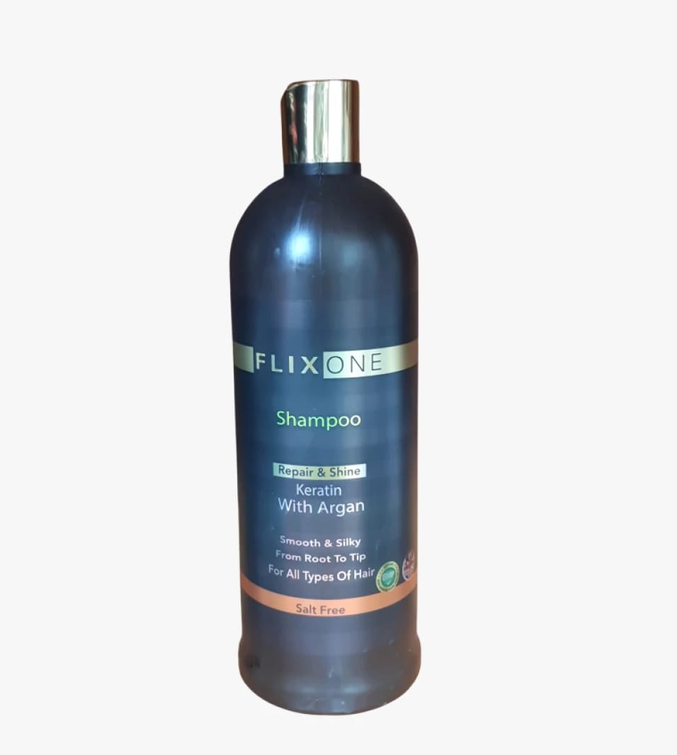 Flix One Keratin with Argan Shampoo for Repair and Shine for All Hair Types
