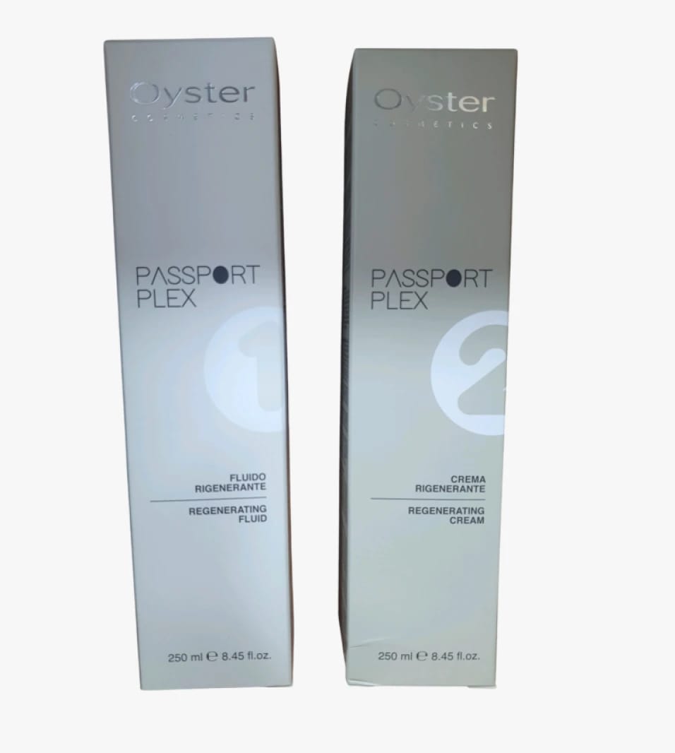 Oyster Cosmetics Passport Plex Regenerating Fluid and Cream for Damaged and Colored Hair to Enhance Smoothness and Shine