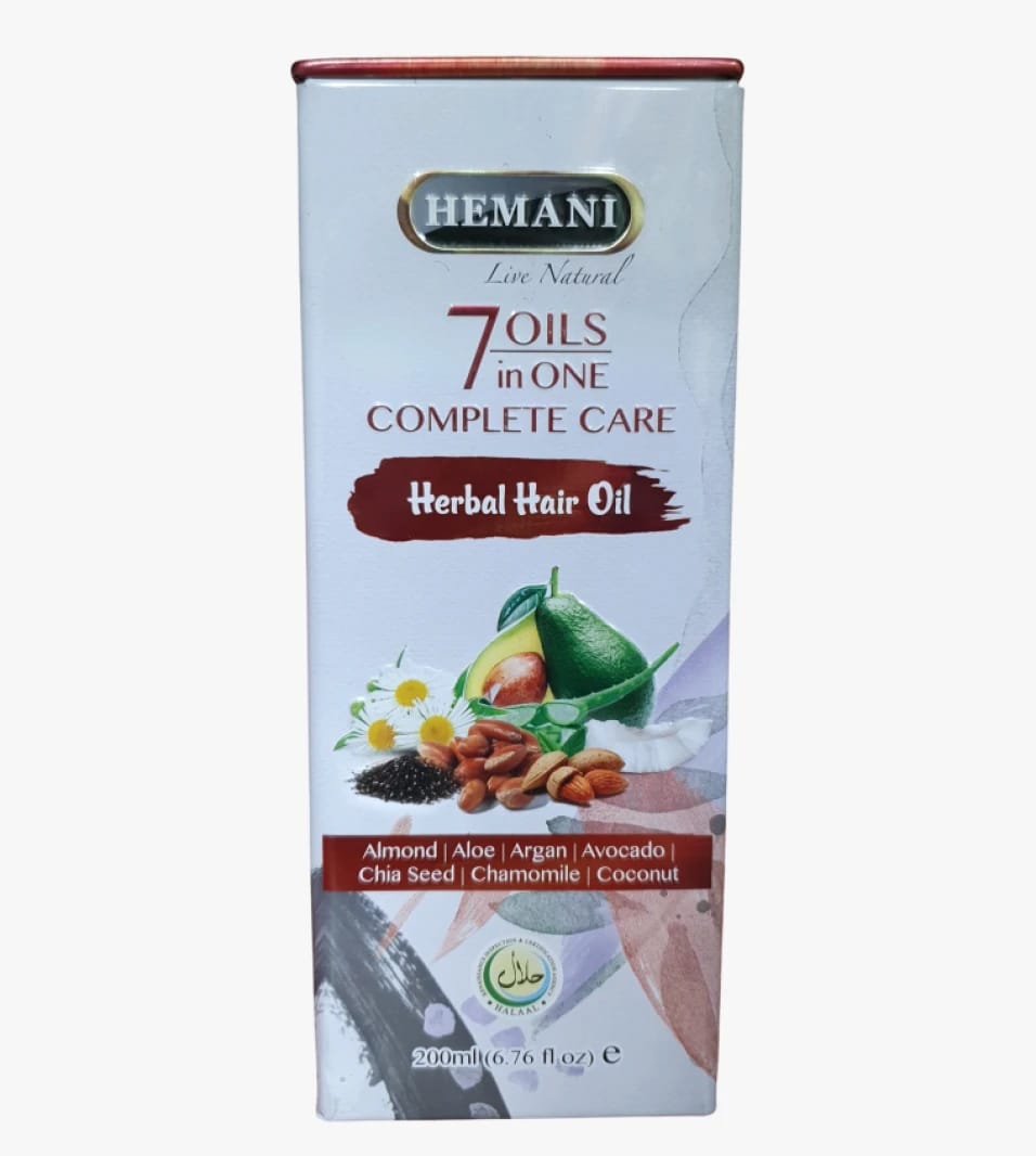Hemani Natural Herbal Hair Oil with Seven Oils in One Formula for Complete Hair Care