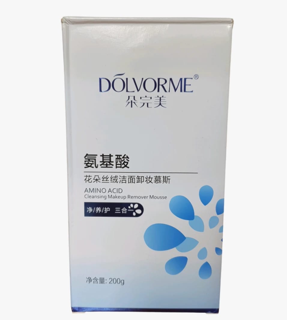 DOLVORME Amino Acid Cleansing Makeup Remover Mousse for Face and Body for Sensitive and Dry Skin