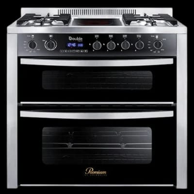 Unionaire Premium Gas Cooker 90cm 5 Burners with Fan and Double Vertical Oven - Black