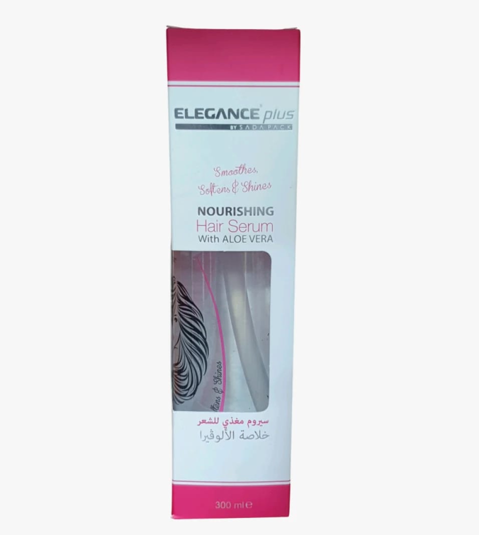 Elegance Plus Nourishing Hair Serum with Aloe Vera for Smoothening and Shining All Hair Types