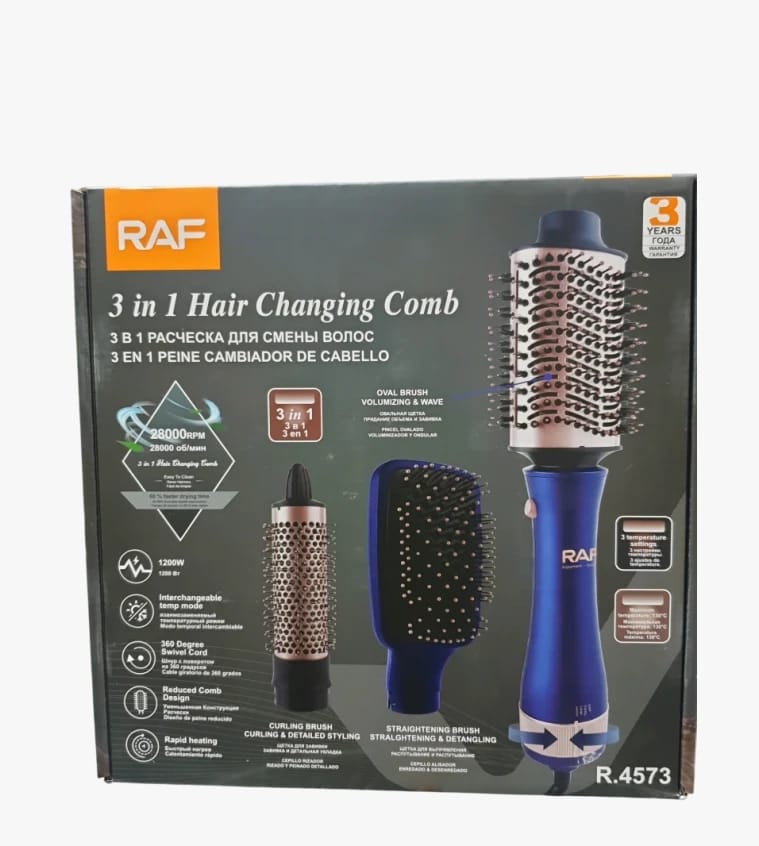 RAF 3 in 1 Hair Changing Comb with Stylish and Unique Design for Users Seeking Quality and Efficiency