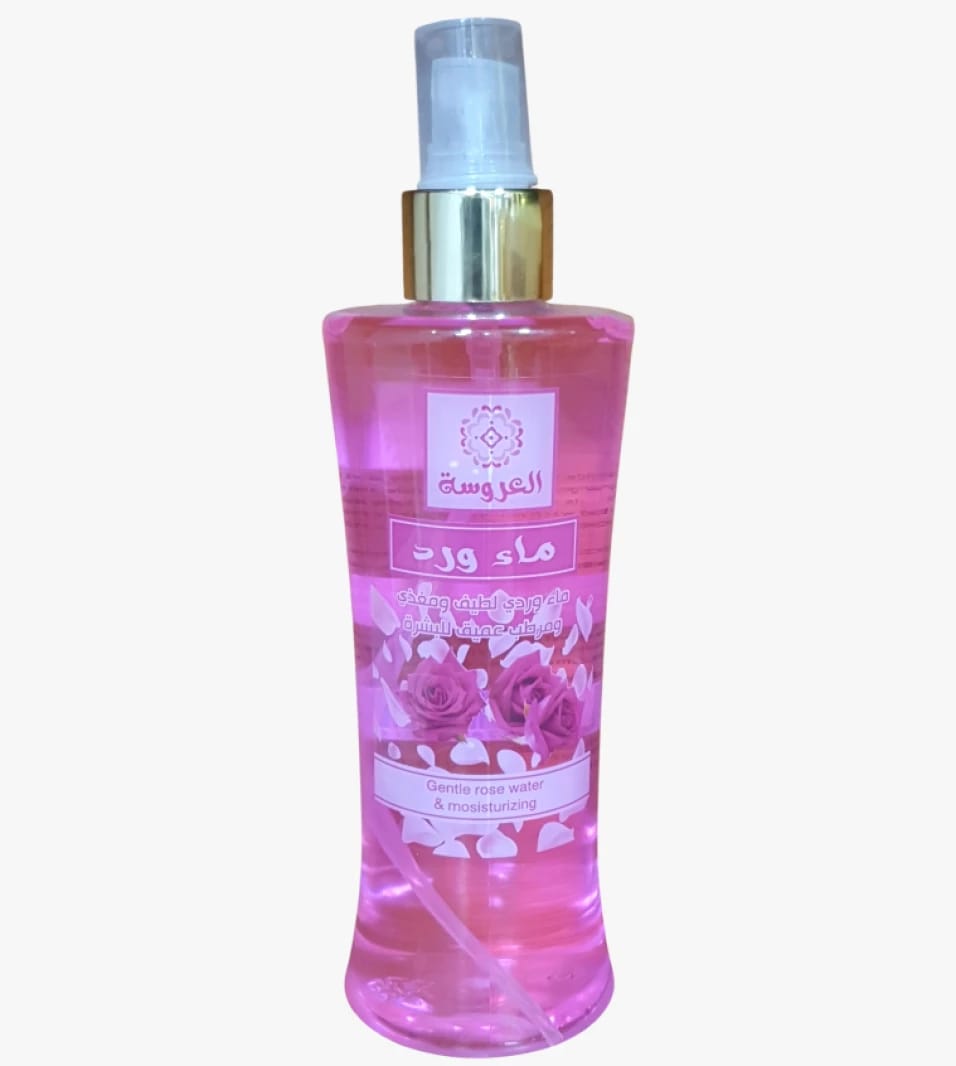 ماء ورد العروسة اللطيف لترطيب وتنعيم البشرة لجميع الأوقات، يناسب جميع أنواع البشرة بحجم كبير.