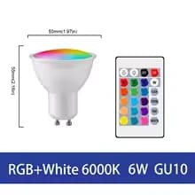 Tuya GU10 WiFi Smart LED Bulb with Voice Control, Dimmable 5W Light 2700-6500K RGB Colors