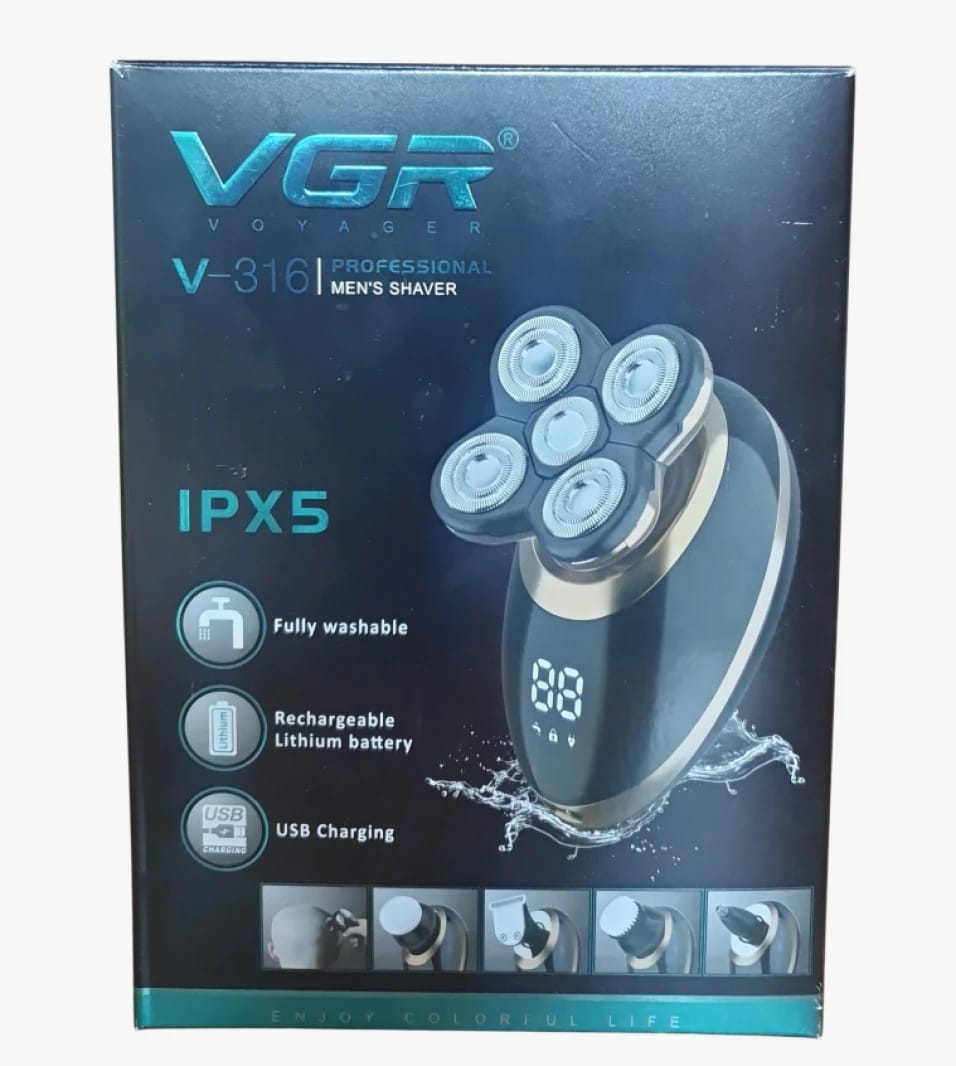 آلة حلاقة كهربائية VGR V-316 احترافية للرجال مع تصميم عصري وشفرات دقيقة لحلاقة مثالية