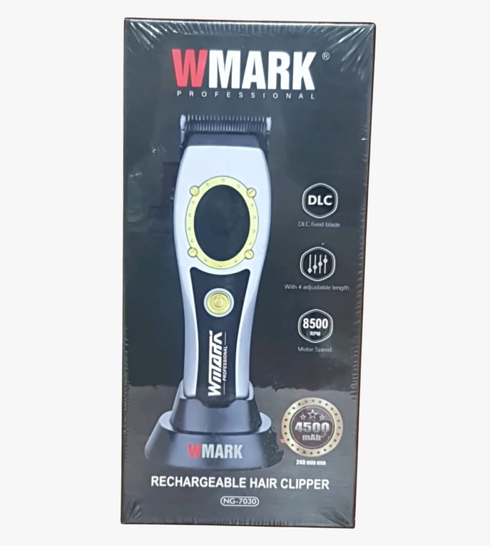 WMARK ماكينة حلاقة قابلة للشحن بتصميم احترافي للشعر للرجال مع شفرات DLC وسرعة محرك عالية