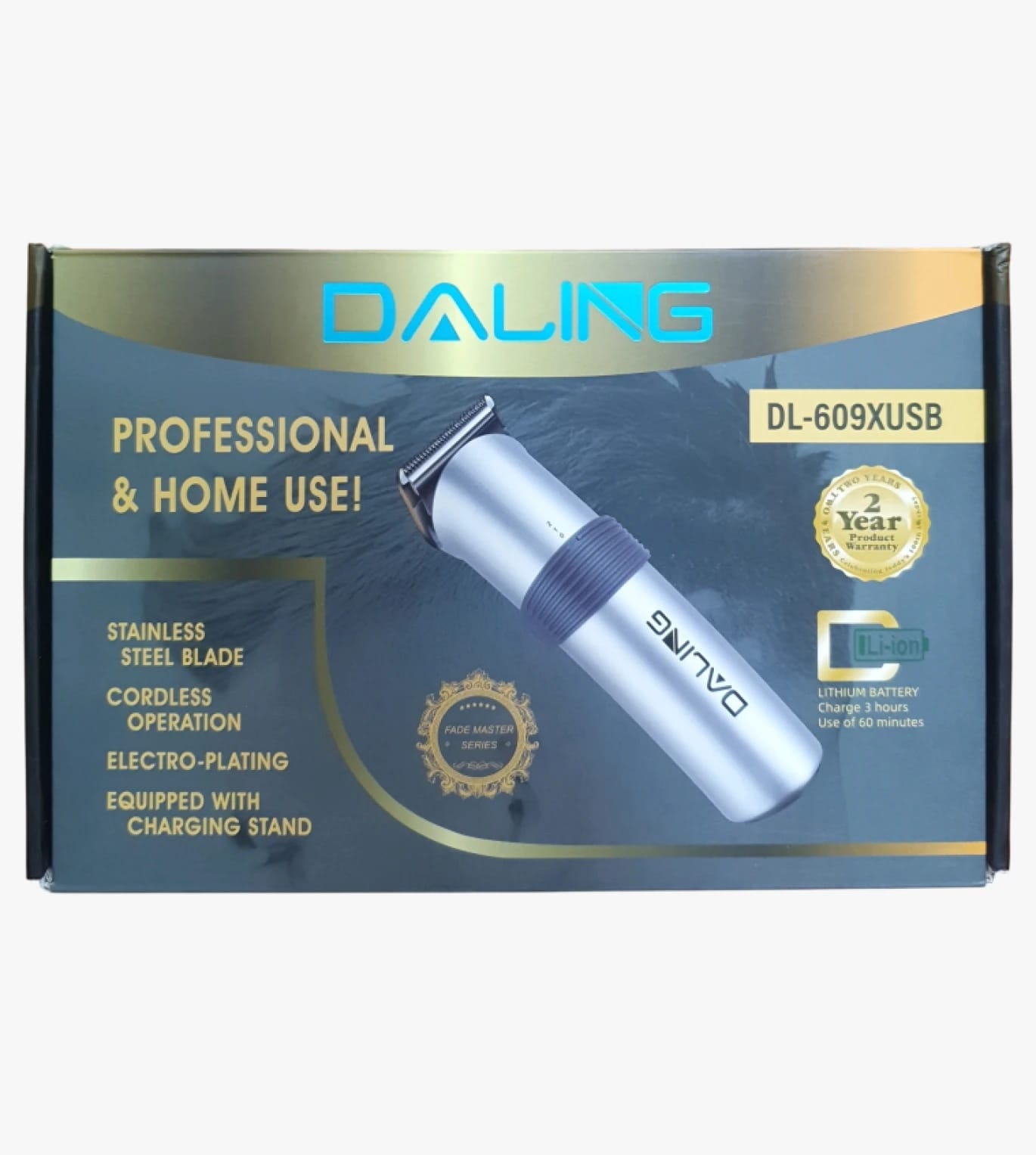 ماكينة حلاقة دالين DL-609XUSB للاستخدام المنزلي والمهني مع شفرات قابلة للتعديل وتصميم أنيق