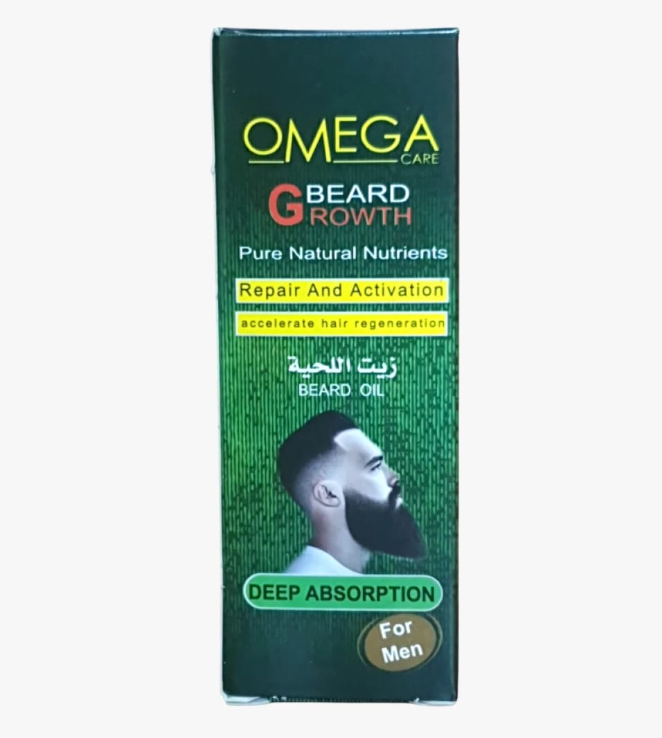 Omega Care Beard Growth Oil for Men with Pure Natural Nutrients for Hair Nourishment, Follicle Activation, and Regeneration facial care daily