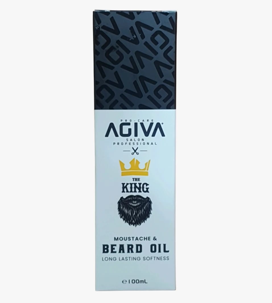 Agiva Beard and Mustache Oil King Pro-Care, Complete Grooming for Professional Men