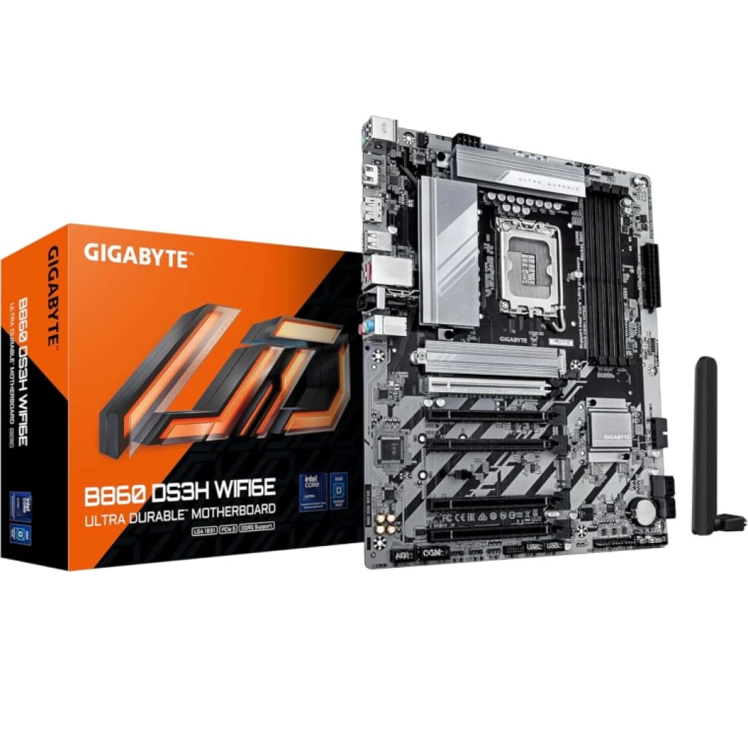 GIGABYTE UD B860 DS3H WIFI6E Motherboard – Intel Core Ultra Series CPUs, up to 9066MHz DDR5 , 2.5GbE LAN – B860 DS3H WIFI6E