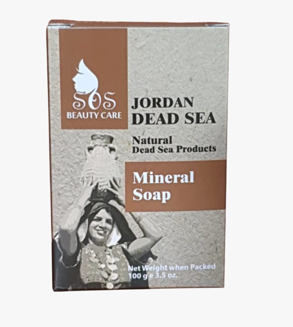 Mineral Soap with Dead Sea Minerals by SOS Beauty Care for Face and Body Cleansing for Oily and Dry Skin