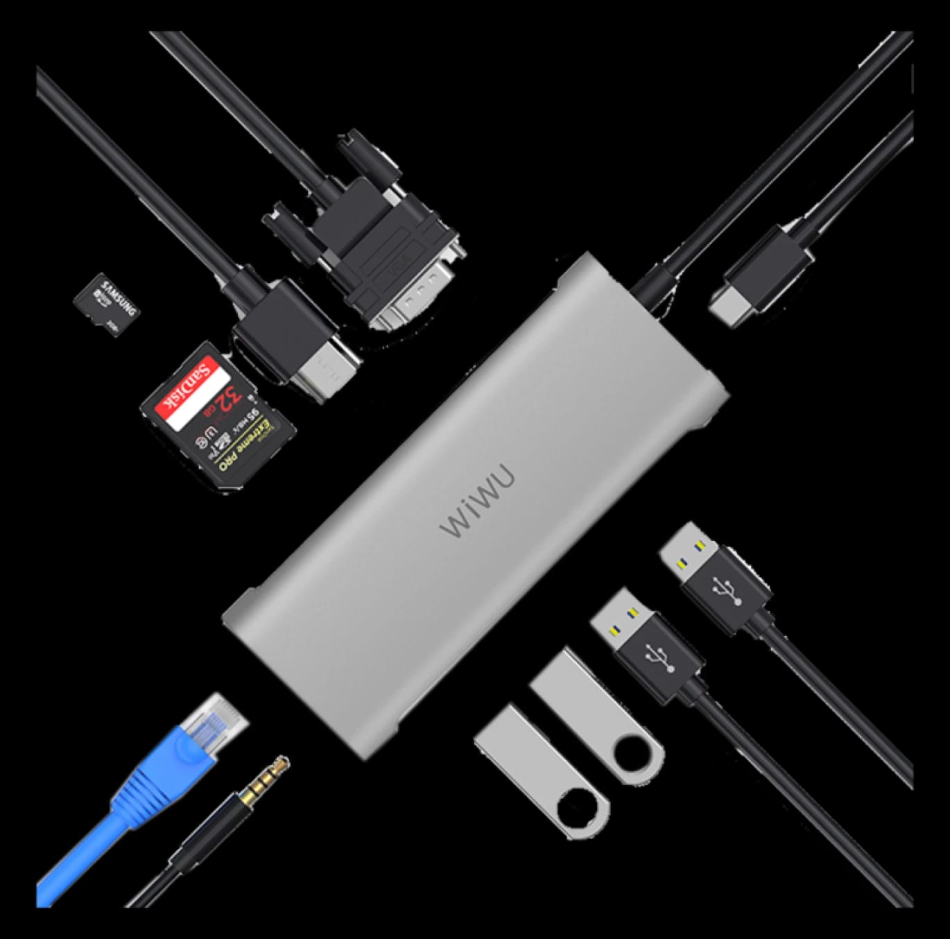 WiWU Alpha 11 In 1 Type-C Hub Adapter
