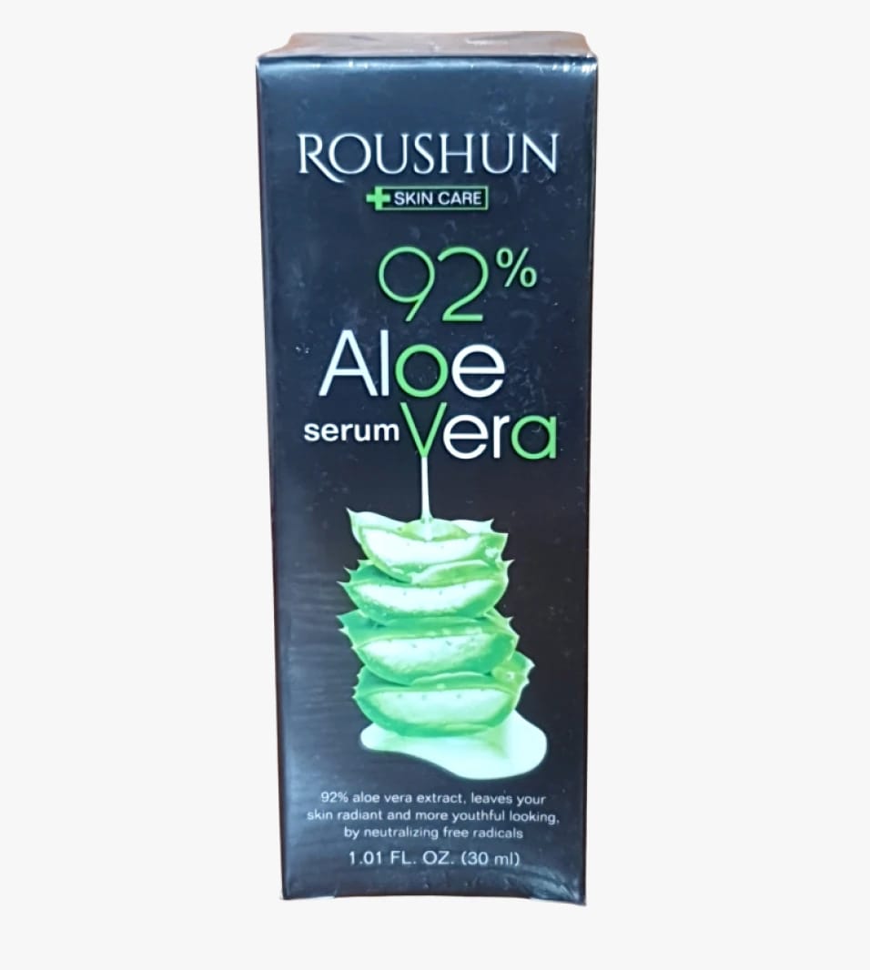 Roushun Aloe Vera Natural 92% Serum for Skin Care Infused with Radiant, Youthful Complexion Ideal for Sensitive Skin