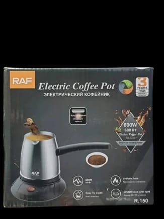 RAF Electric Coffee Pot with Stylish Design and Easy Operation for Coffee Lovers and Enjoyment at Home and Office with High-Quality and Comfort Specifications.