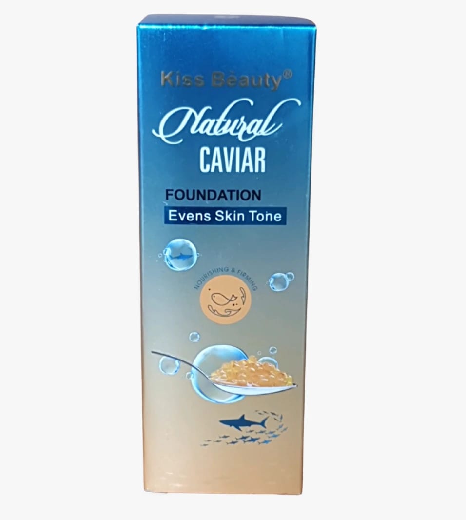 Kiss Beauty Natural Caviar Foundation for Perfect Glowing Skin for Women Seeking Timeless Elegance and Unique Charm