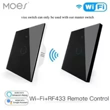 لوحة تحكم زجاجية ذكية لاسلكية باللمس – RF433 – جهاز إرسال متعدد التحكم (EU)