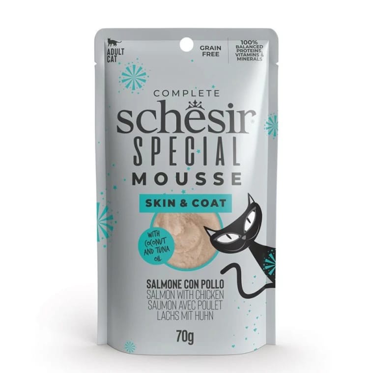 SCHESIR SPECIAL CAT POUCH SKIN&COAT MOUSSE SALMON 70G