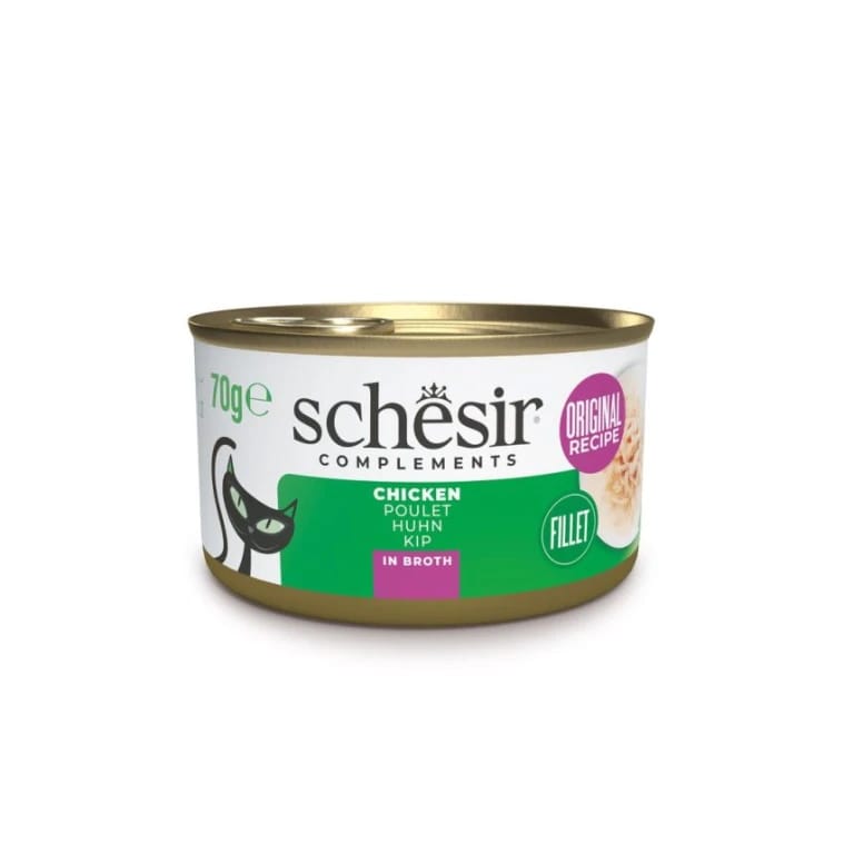 C543 SCHESIR Cat Can Broth 12pcsx70 gr Chicken