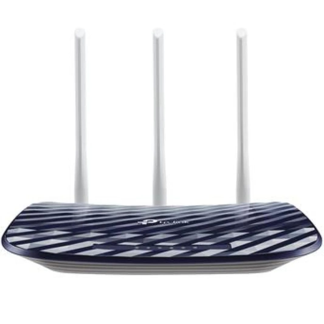 TP-Link AC750 Dual Band Wireless Cable Router, 4 10/100 LAN + 10/100 WAN Ports, Support Guest Network and Parental Control, 750Mbps Speed Wi-Fi, 3 Antennas (Archer C20) Blue, 2.4 GHz
