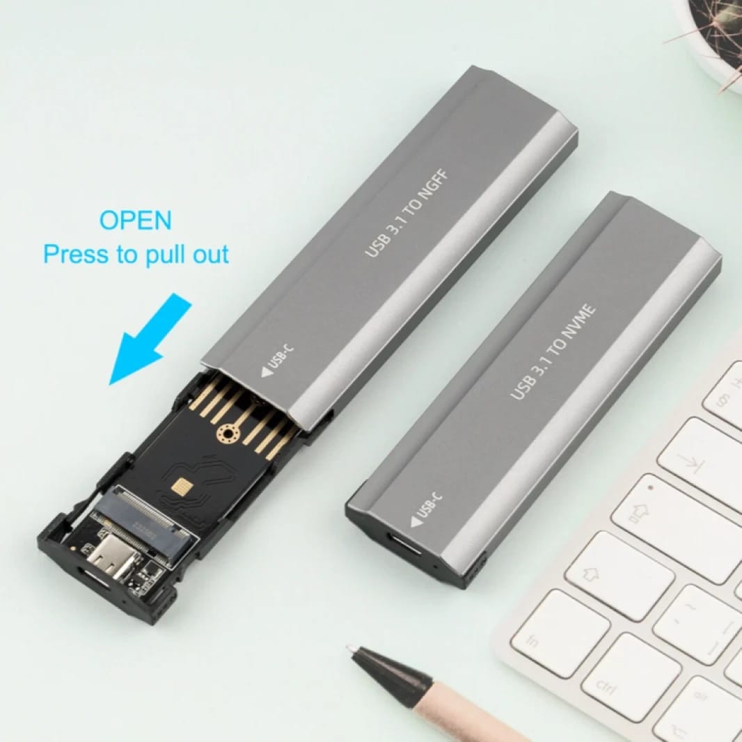 USB 3.1 Type C Dual Protocol M2 SSD Case M.2 NVME NGFF SATA SSD Enclosure Adapter 10Gbps External Enclosure Supports