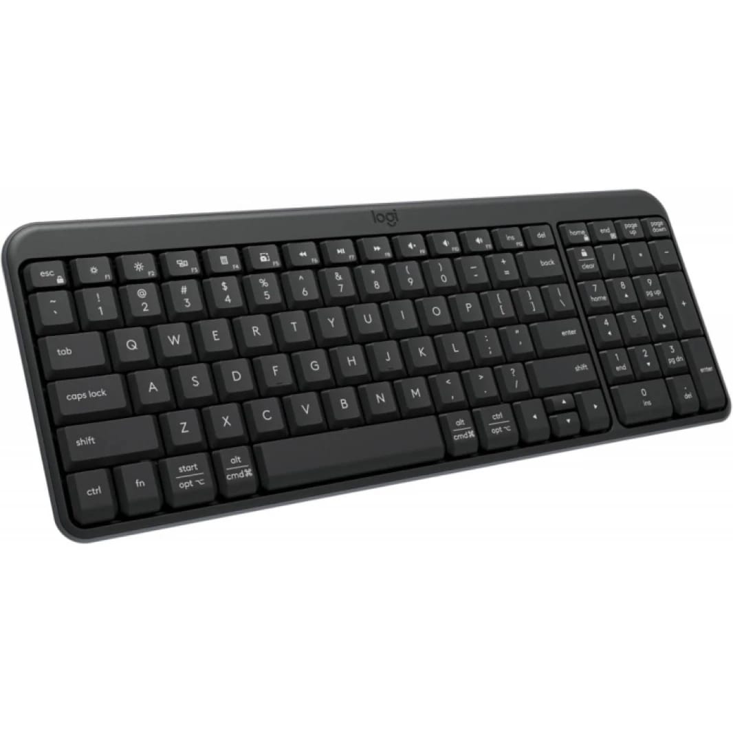 Logitech K250 Bluetooth Keyboard with Numpad, Easy Connectivity, Compact Wireless Keyboard Made with Recycled Plastic, Spill-Resistant, Comfortable Keys - Windows/MacOS - Graphite