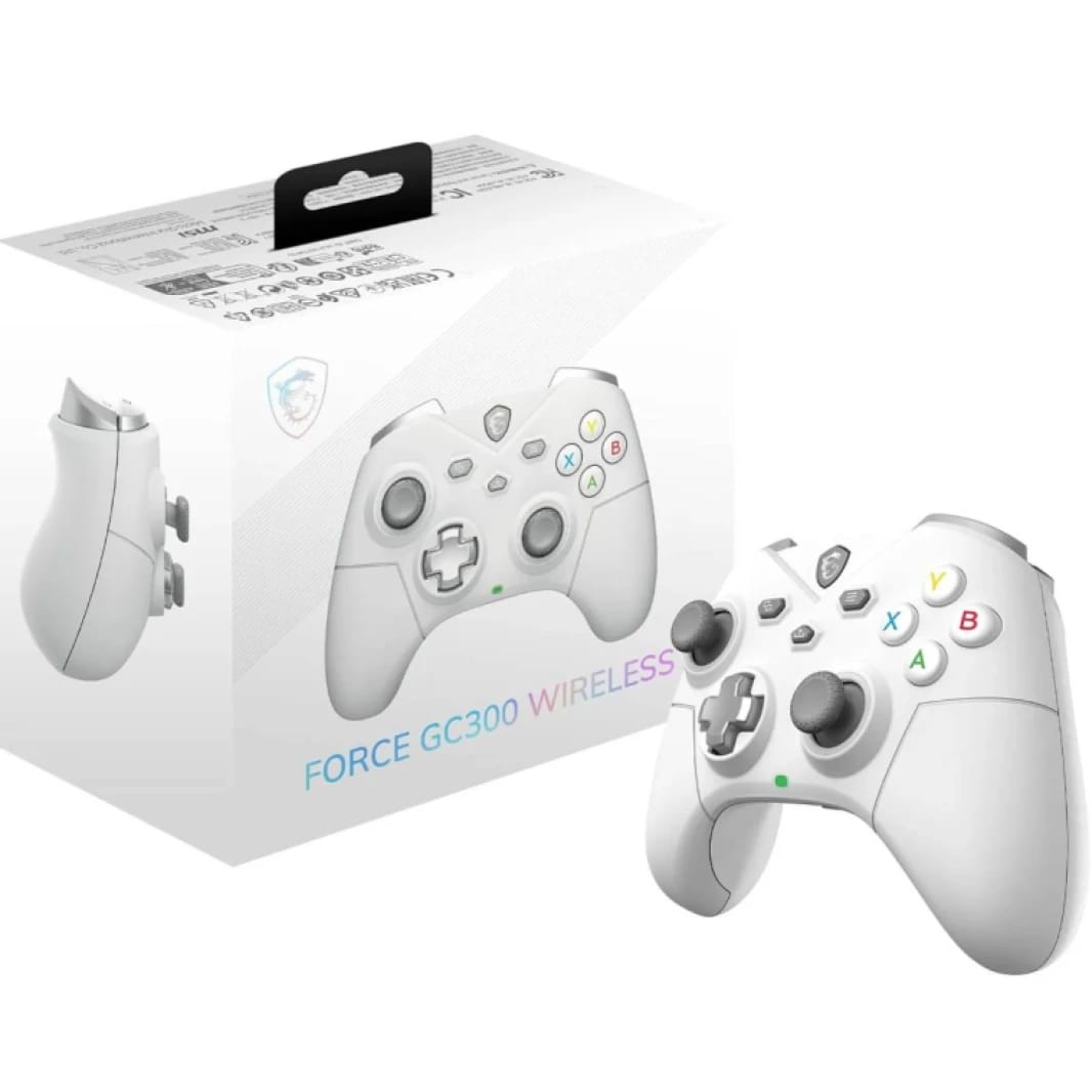 MSI Force GC300 W Gaming Wireless & Bluetooth Rechargeable Dual Vibration Dynamice Haptic Feedback 2-level Hall Effect Triggers, 2 Ergonomic Rear Buttons Gaming Controller for PC & Android