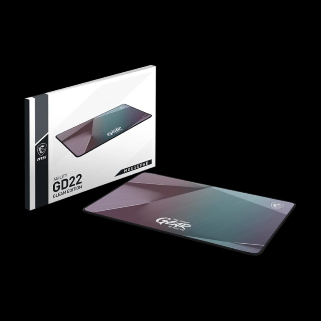 MSI AGILITY GD22 GLEAM EDITION Reflective Visual Effects Surface Non-Slip 100% Smooth Without Resistance Durable Than Conventional Fabric 100% Splash Proof Fast-cooling 3mm Thick Gaming Mouse Pad