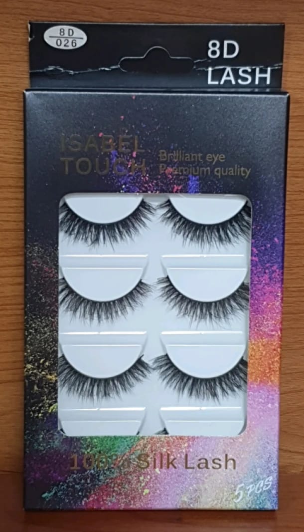Isabel Touch Luxurious 8D Lashes for Captivating Look, 100% Silk Design for All Styles.