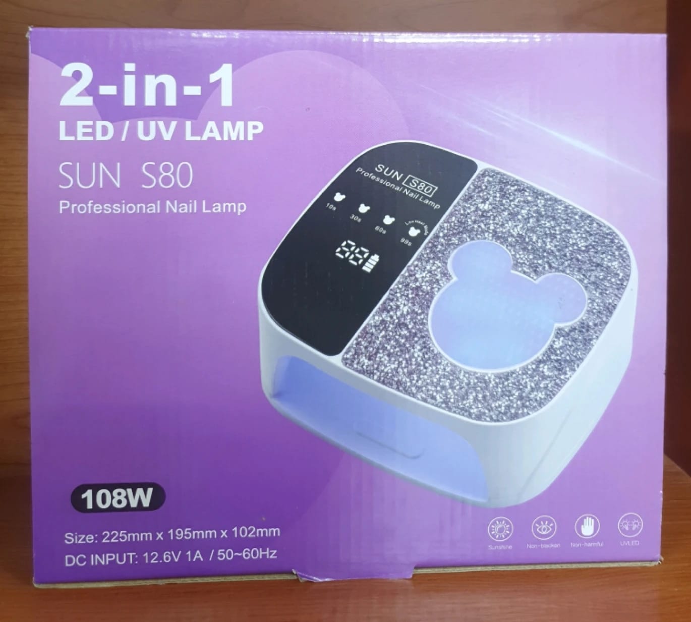 مصباح أظافر احترافي SUN S80 بقدرة LED/UV 2 في 1 مع تصميم لامع لصالونات تجميل الأظافر ومحبي العناية الذاتية